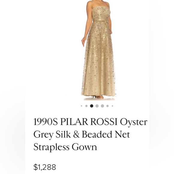 “VINTAGE” Pilar Rossi, Champagne/ Iridescent, 100% Silk Skirt. - Picture 7 of 7